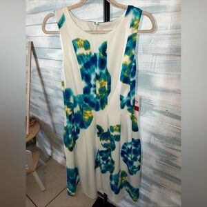 Calvin Klein Sleeveless Abstract Floral Fit & Flare Dress Women’s Size 6 NWT
